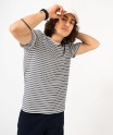 Tee-shirt à manches courtes en maille texturée à rayures homme